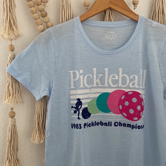 J Crew pickle ball graphic tee summer vibes athletic casual shirt 1980s small - Picture 8 of 14